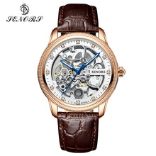 SENORS SN210 Mens Skeleton Leather Automatic Watch Cheap