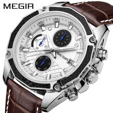 mens chronograph watches leather band
