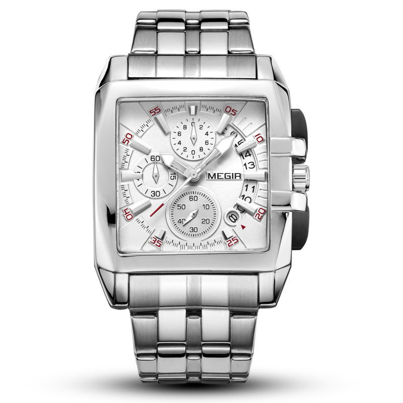 MEGIR 2018 square dial watches for mens chrono quartz – iluwatch.com