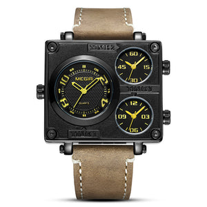 square leather watch