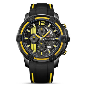 black and yellow watch