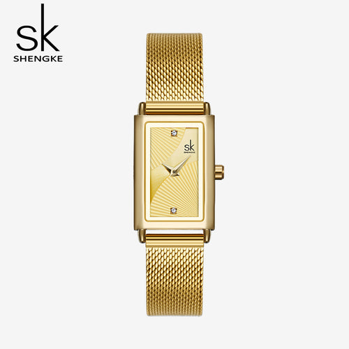 square gold watch womens