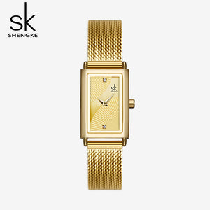 square gold watch womens
