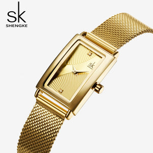gold square watch women's