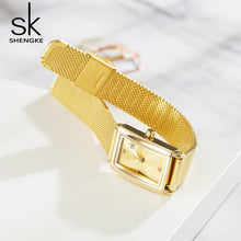 ladies gold square face watches